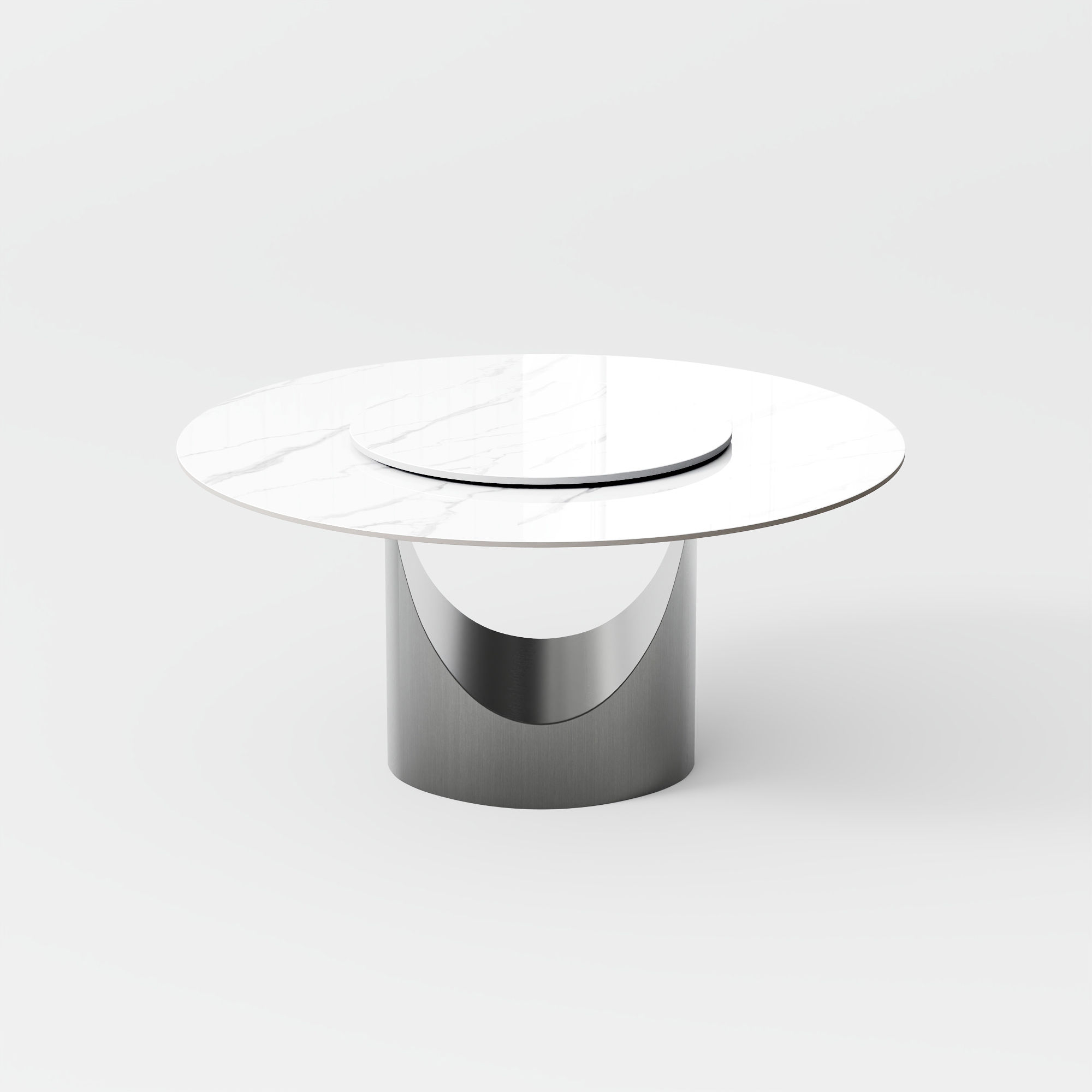 for 4 White & Gray Sintered Stone Dining Tables