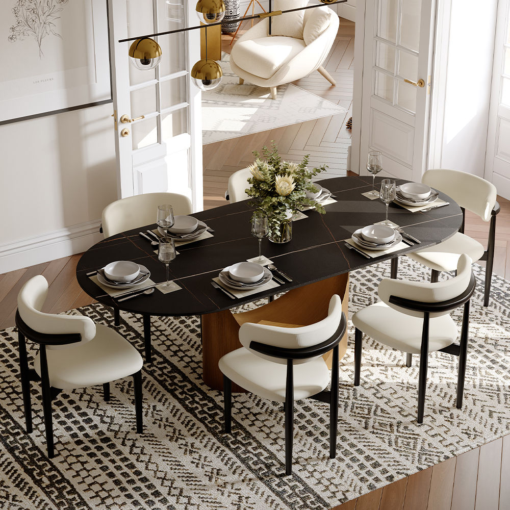 for 4 Black Sintered Stone Dining Tables