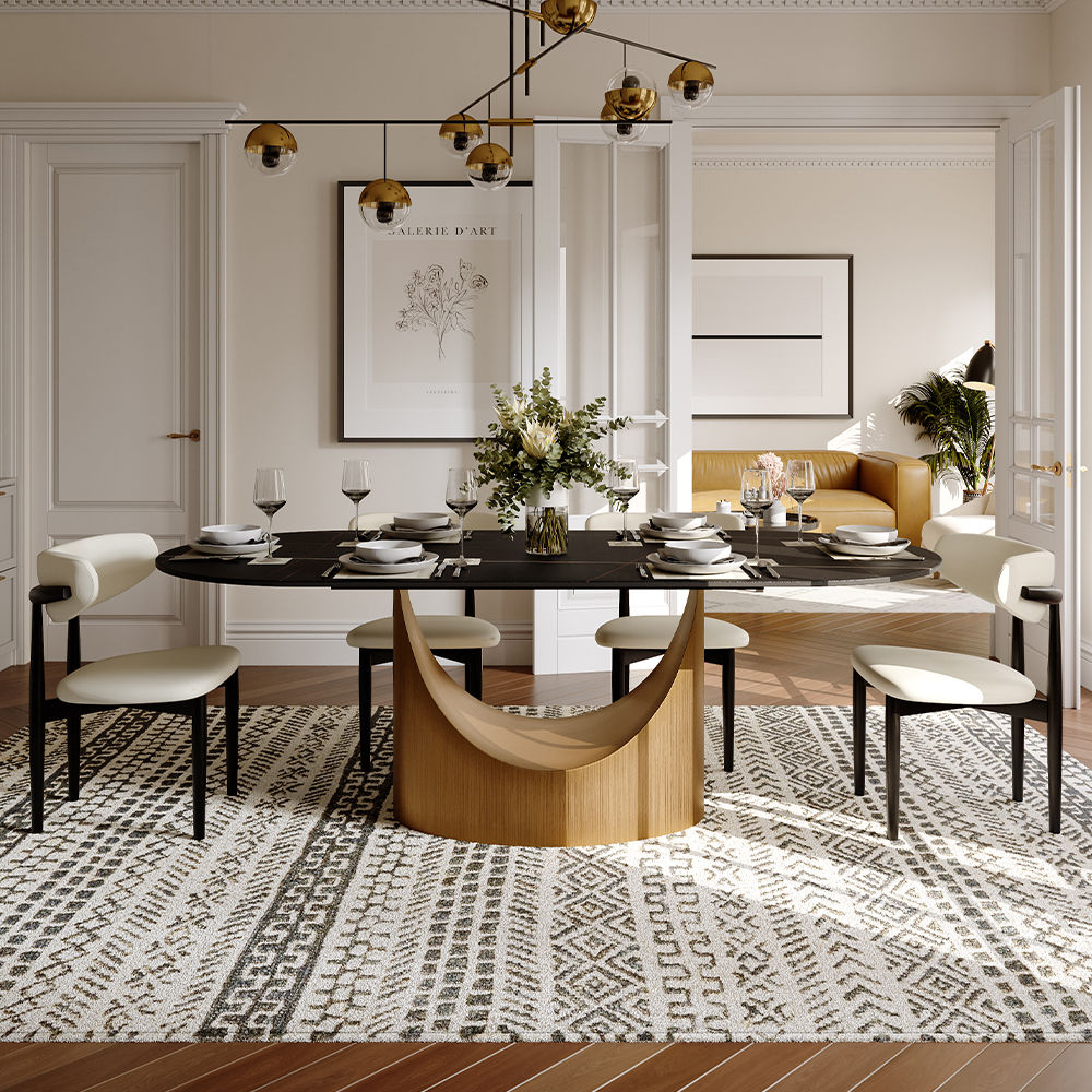 Modern Black Sintered Stone Dining Tables