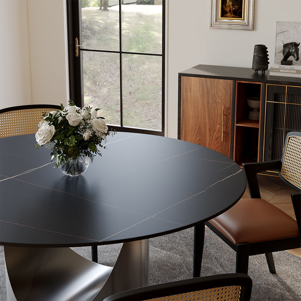 Modern Black&Gray Sintered Stone Dining Tables