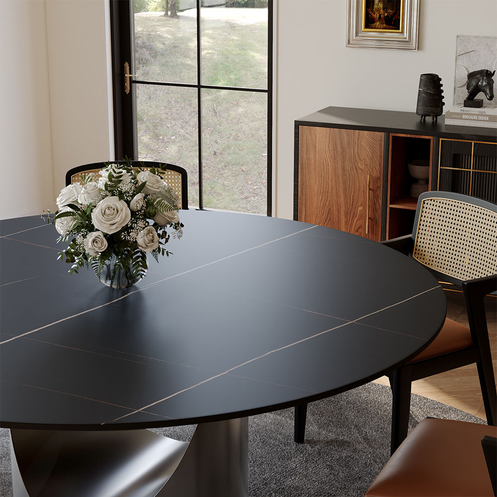 Sintered Stone Black&Gray Sintered Stone Dining Tables