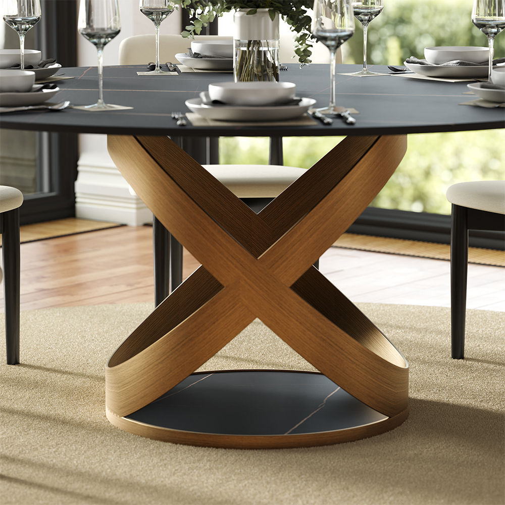 Sintered Stone Matte Black Matte Sintered Stone Dining Tables