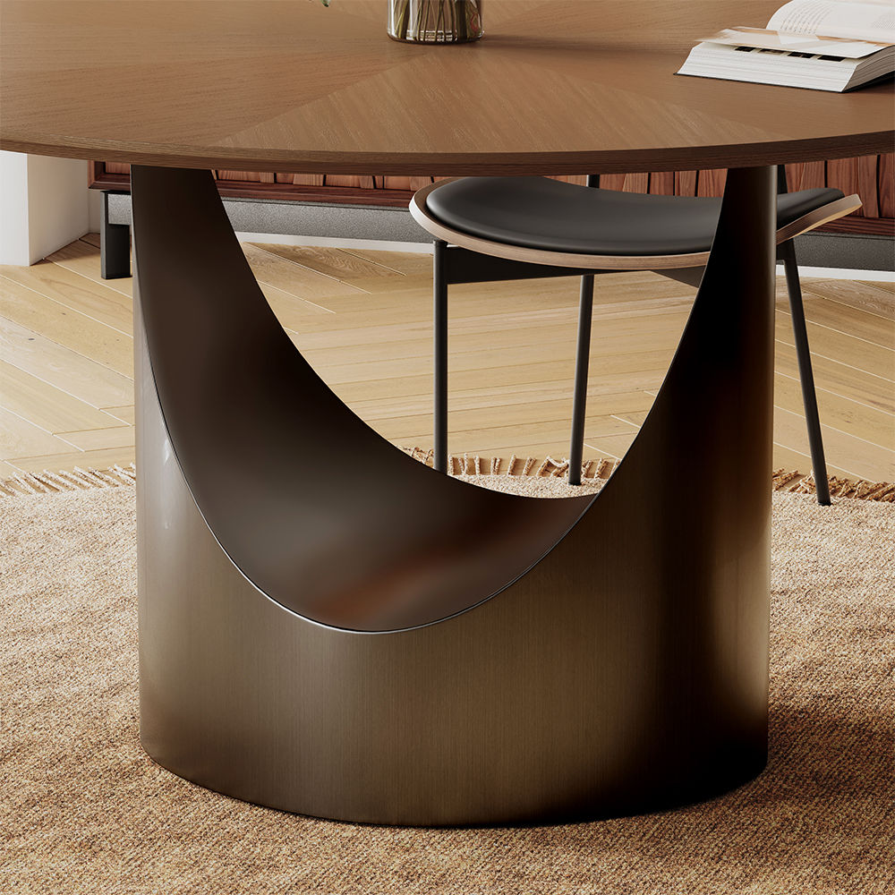 for 4 Walnut Color & Dark Gray MDF Dining Tables
