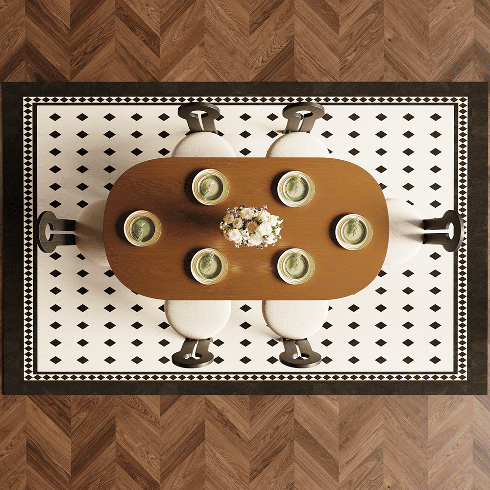 Solid Wood Walnut & Black MDF Dining Tables