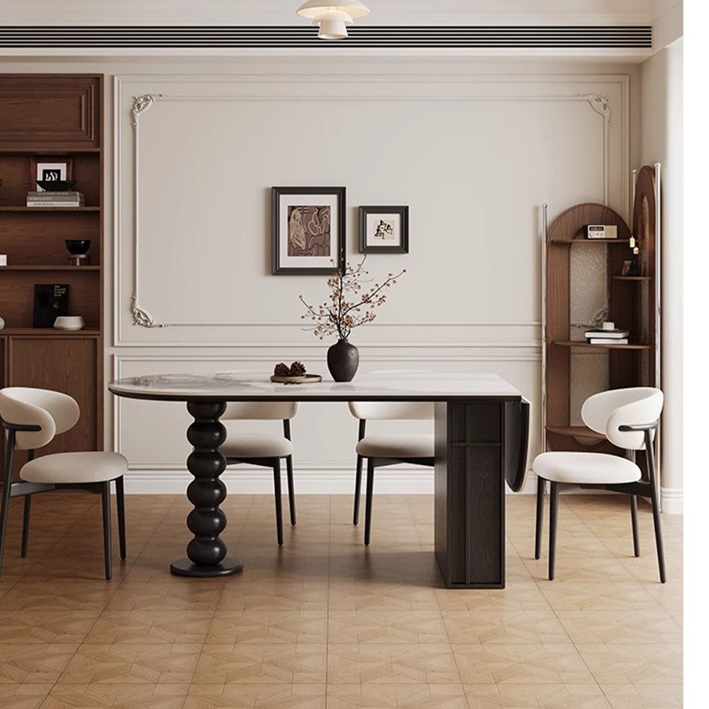 Extendable White Sintered Stone Dining Tables