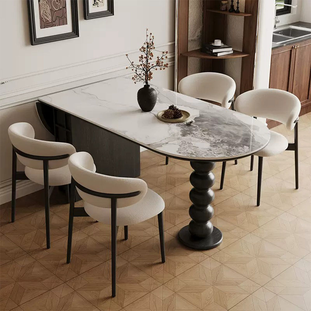 Oval White Sintered Stone Dining Tables