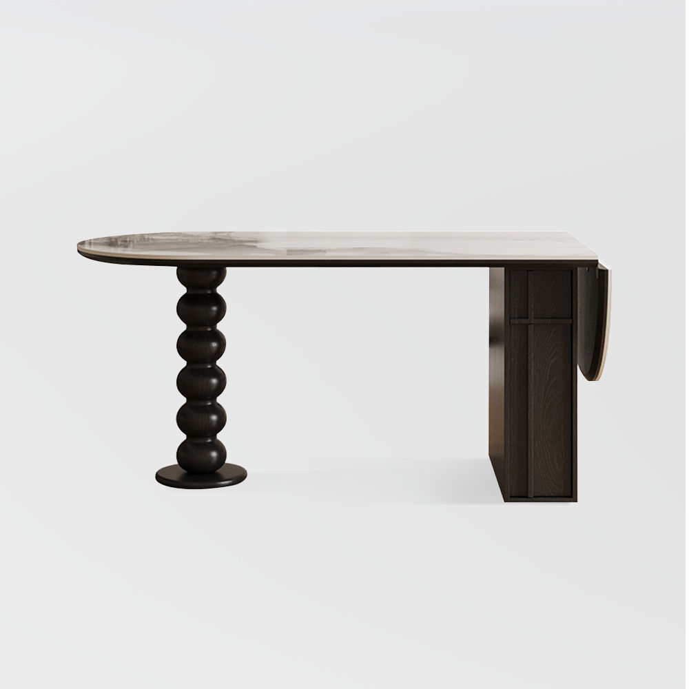 Partly Assemble White Sintered Stone Dining Tables