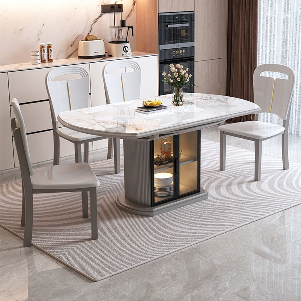 Solid Wood White Sintered Stone Dining Tables