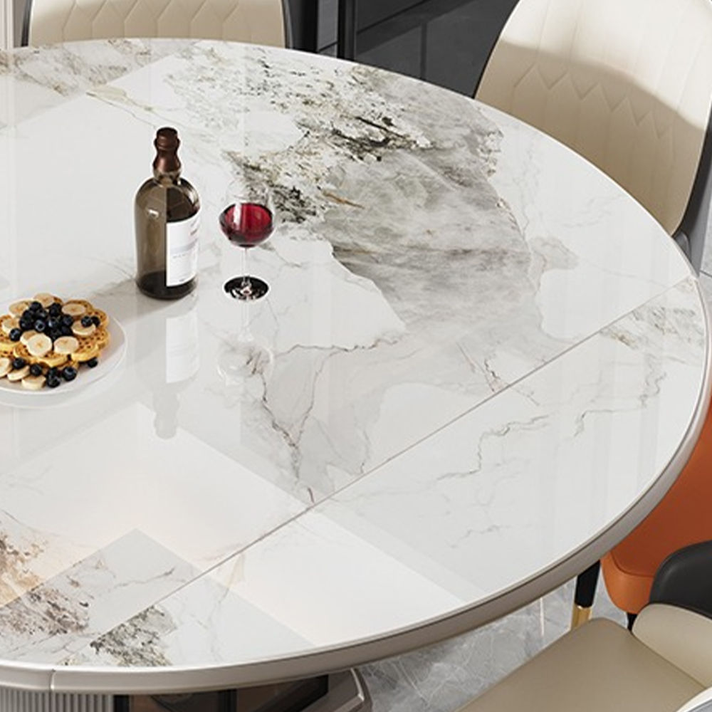 Solid Wood White Sintered Stone Dining Tables