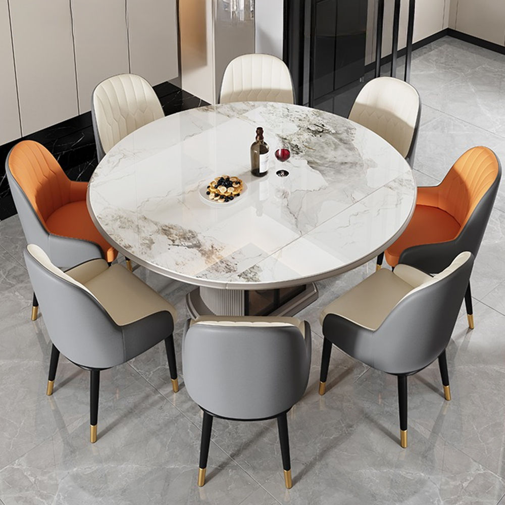 Partly Assemble White Sintered Stone Dining Tables