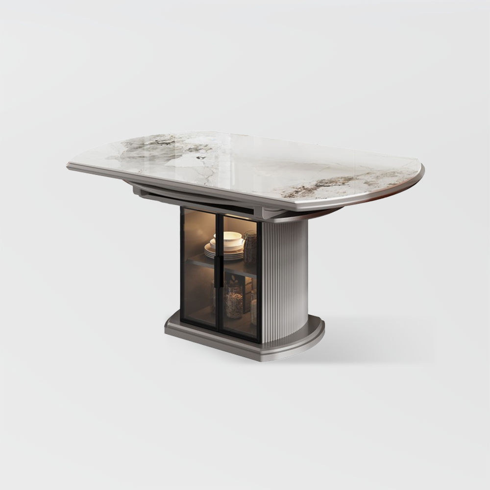Extendable White Sintered Stone Dining Tables