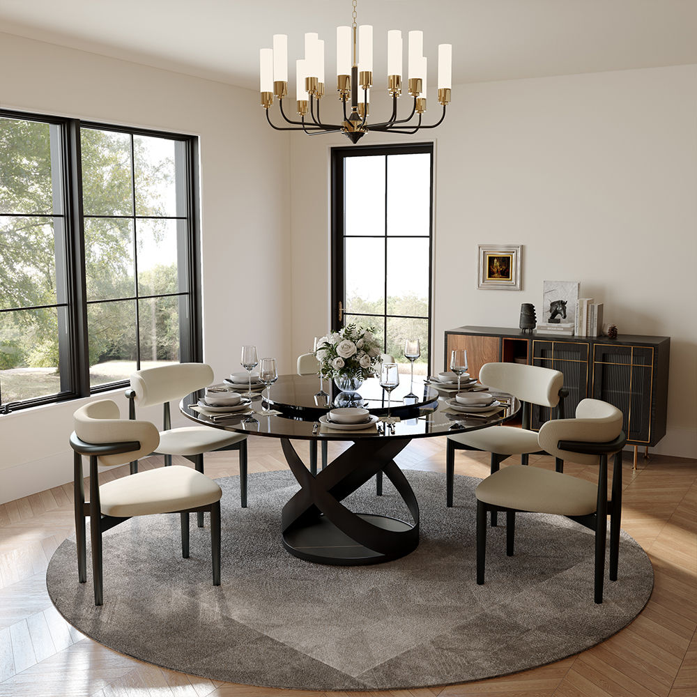 Glass Gray Tempered Glass Dining Tables