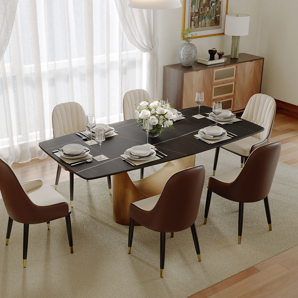 Sintered Stone Matte Black Sintered Stone Dining Tables