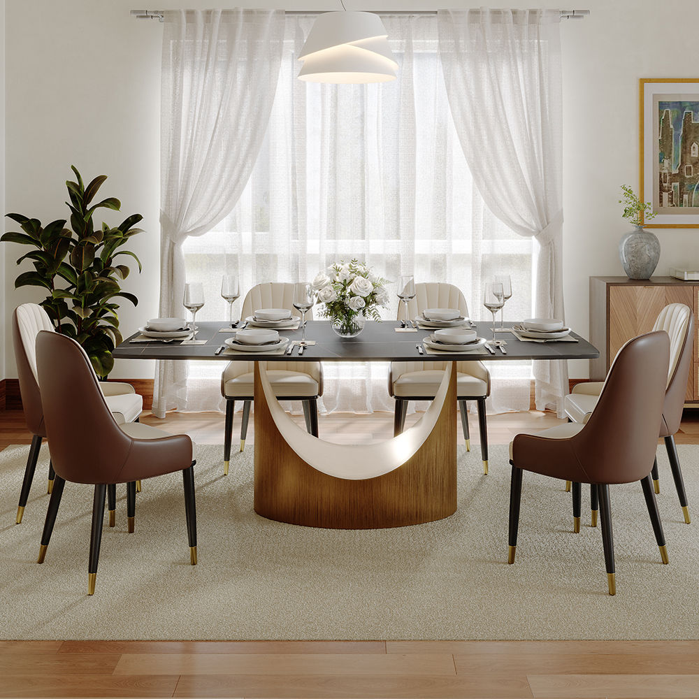 Sintered Stone Matte Black Sintered Stone Dining Tables