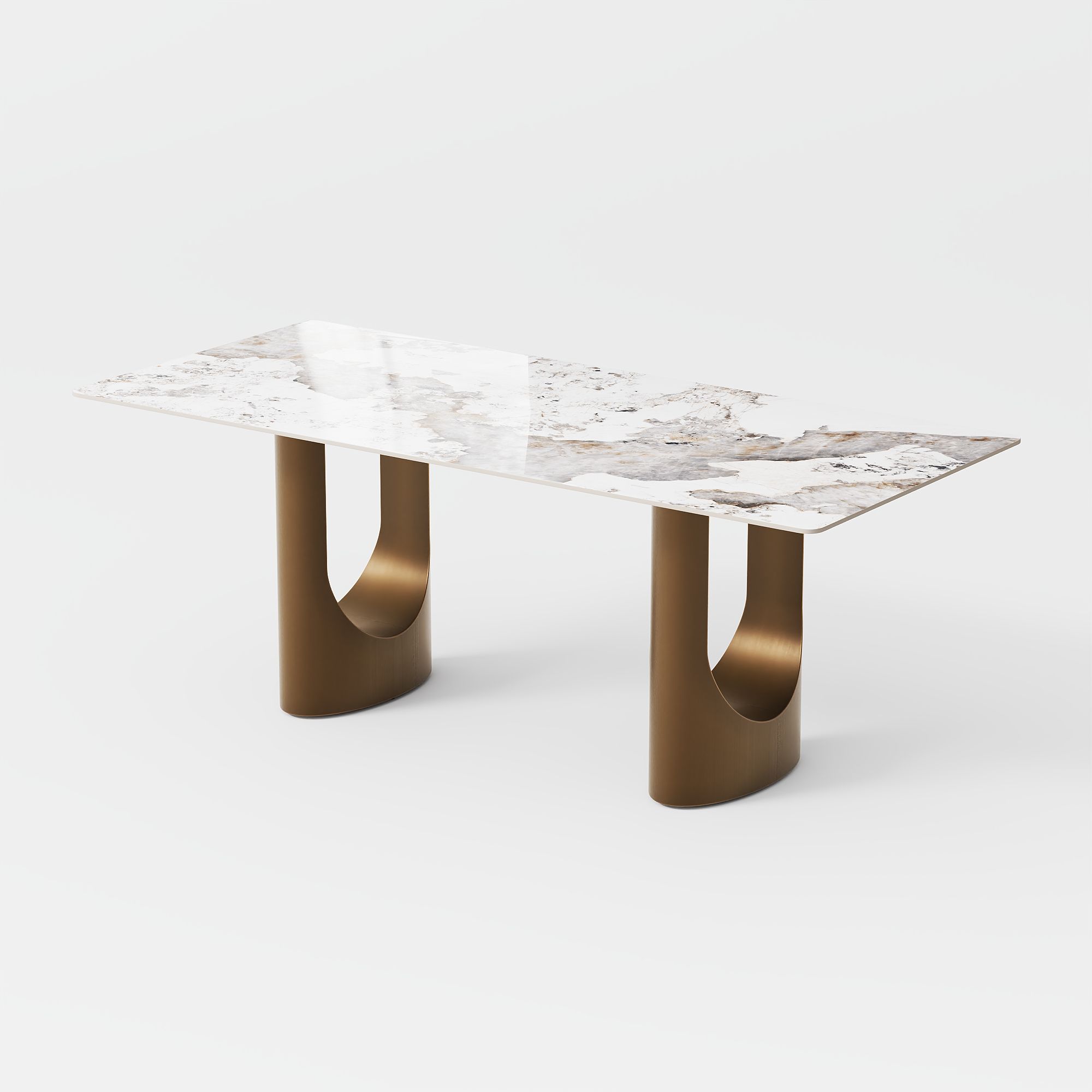 Modern Minimalist Pandora Glossy Sintered Stone Dining Tables