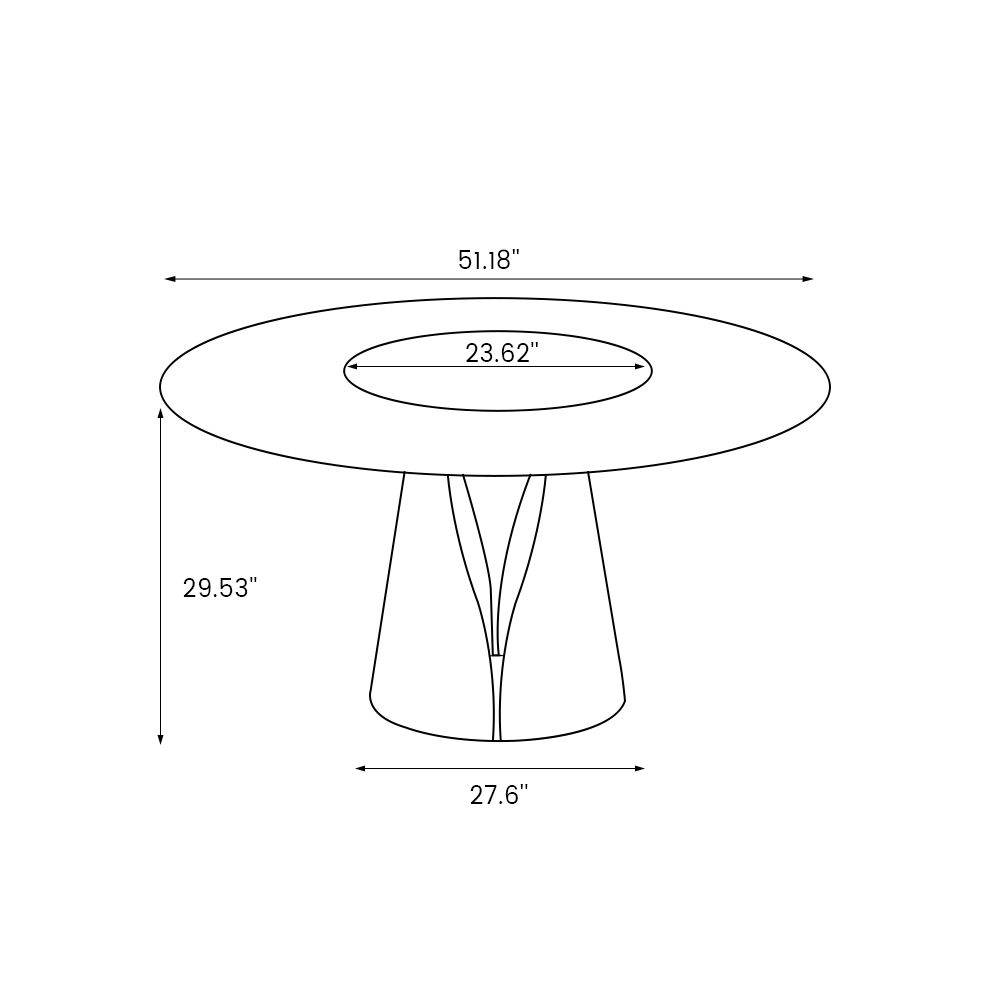 with Lazy Susan White Glossy Sintered Stone Dining Tables