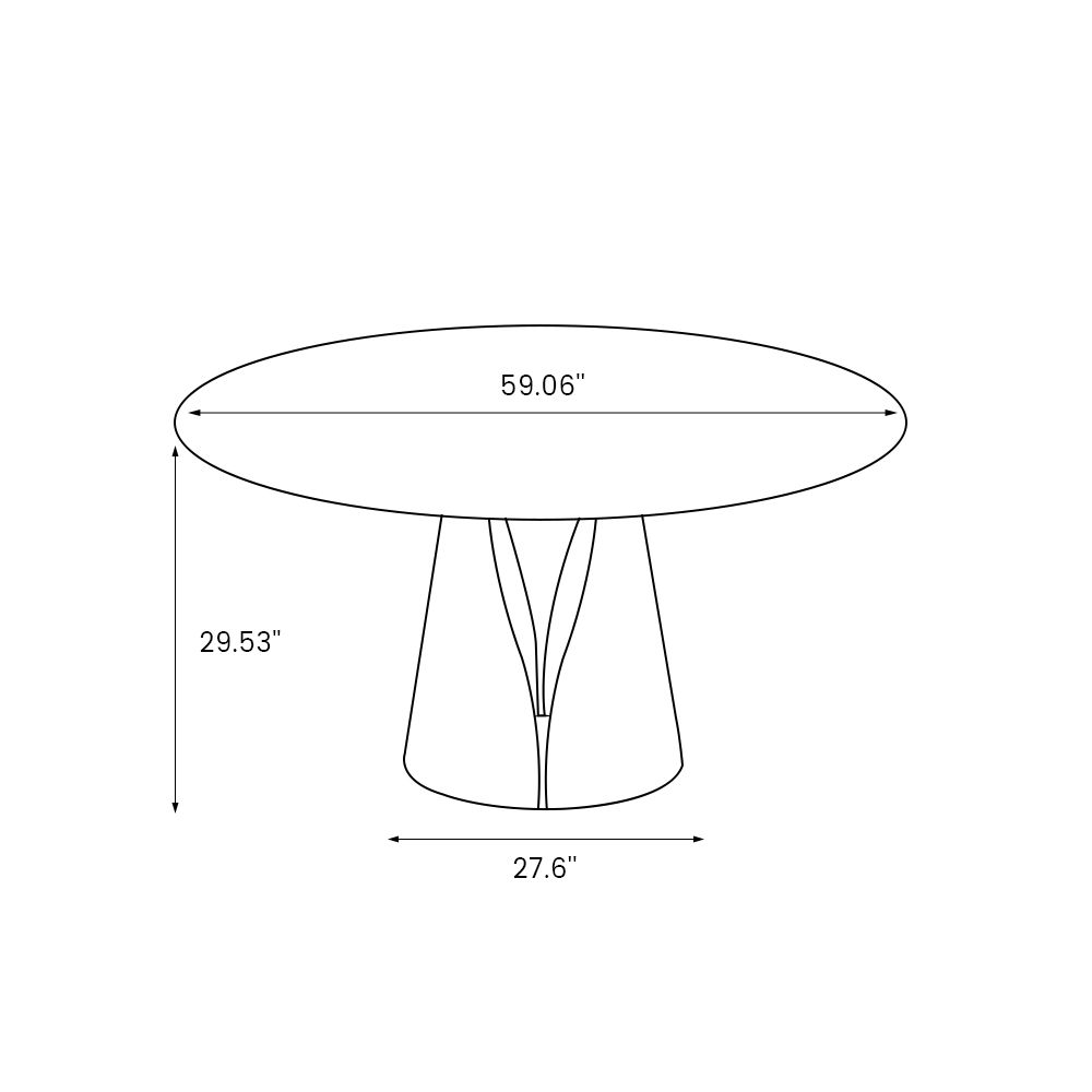 Partly Assemble White Glossy Sintered Stone Dining Tables
