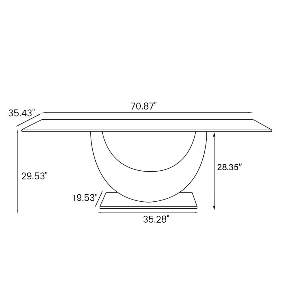 Metal Base White Sintered Stone Dining Tables
