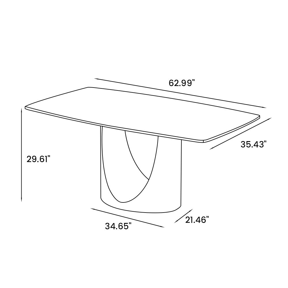 Rectangular Glossy White Sintered Stone Dining Tables