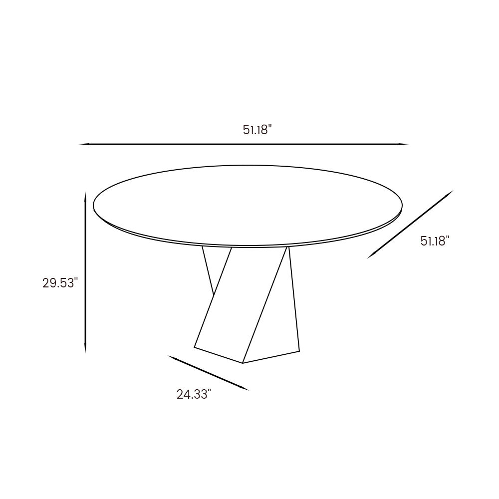 Sintered Stone Bronze & White Glossy Sintered Stone Dining Tables