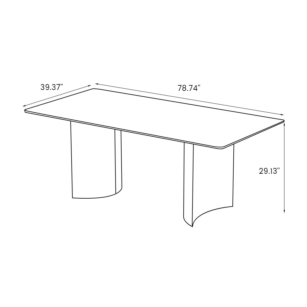 Sintered Stone White & Black Glossy Sintered Stone Dining Tables
