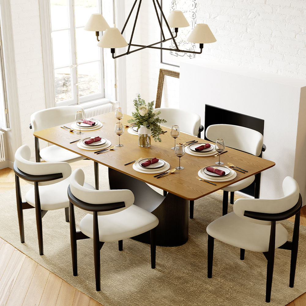Modern Walnut Color MDF Dining Tables