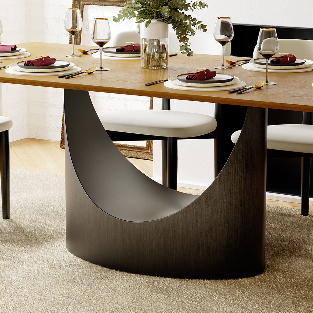 Extendable Walnut Color MDF Dining Tables