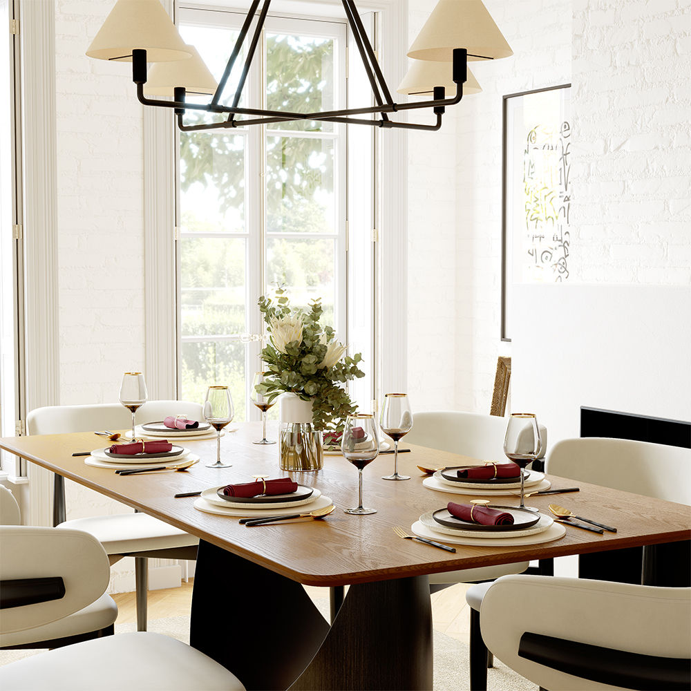 for 8 Walnut Color MDF Dining Tables