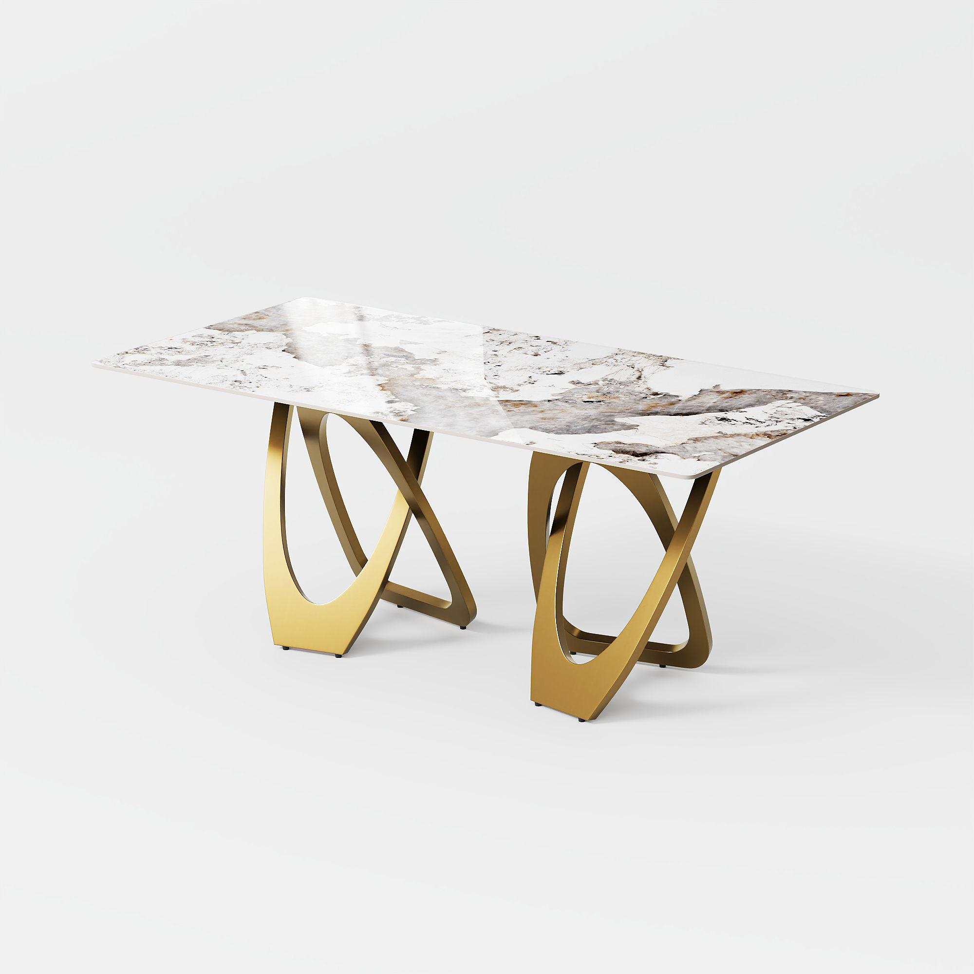 Modern Luxury Pandora Glossy Sintered Stone Dining Tables