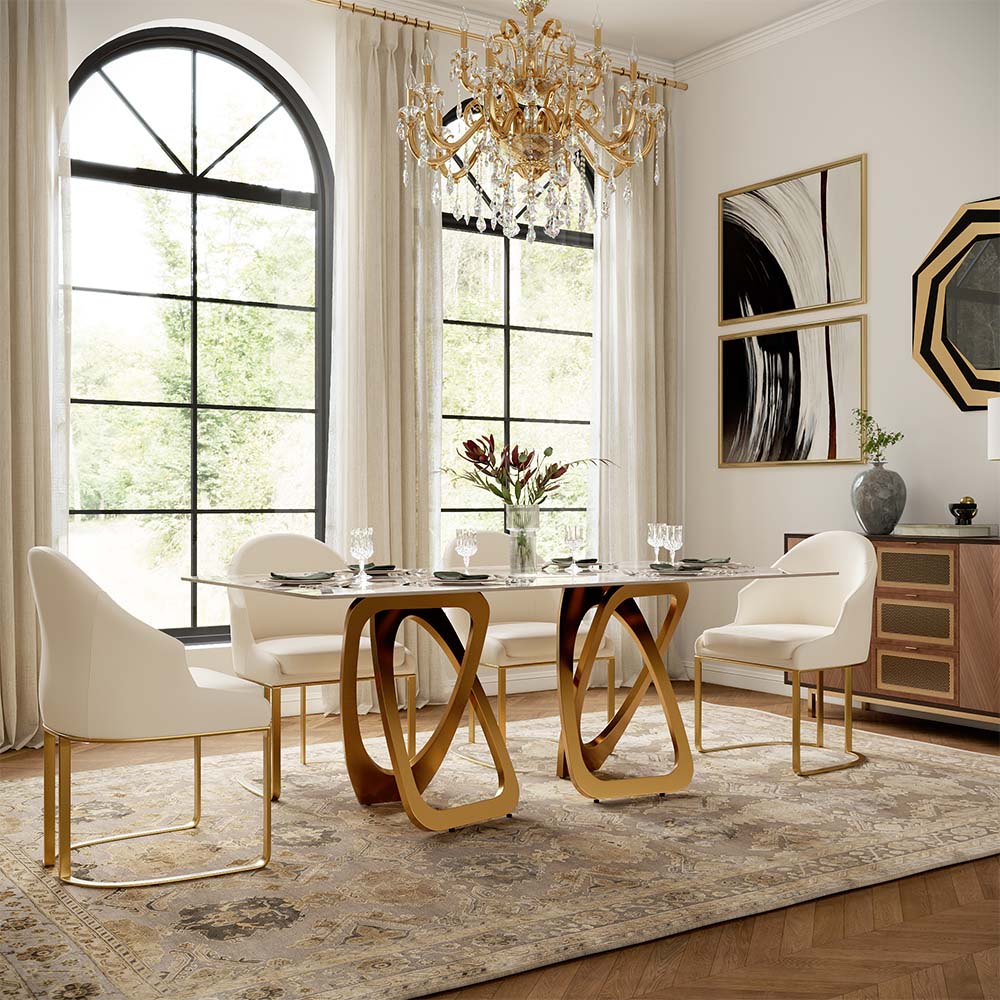 Modern Pandora Glossy Sintered Stone Dining Tables