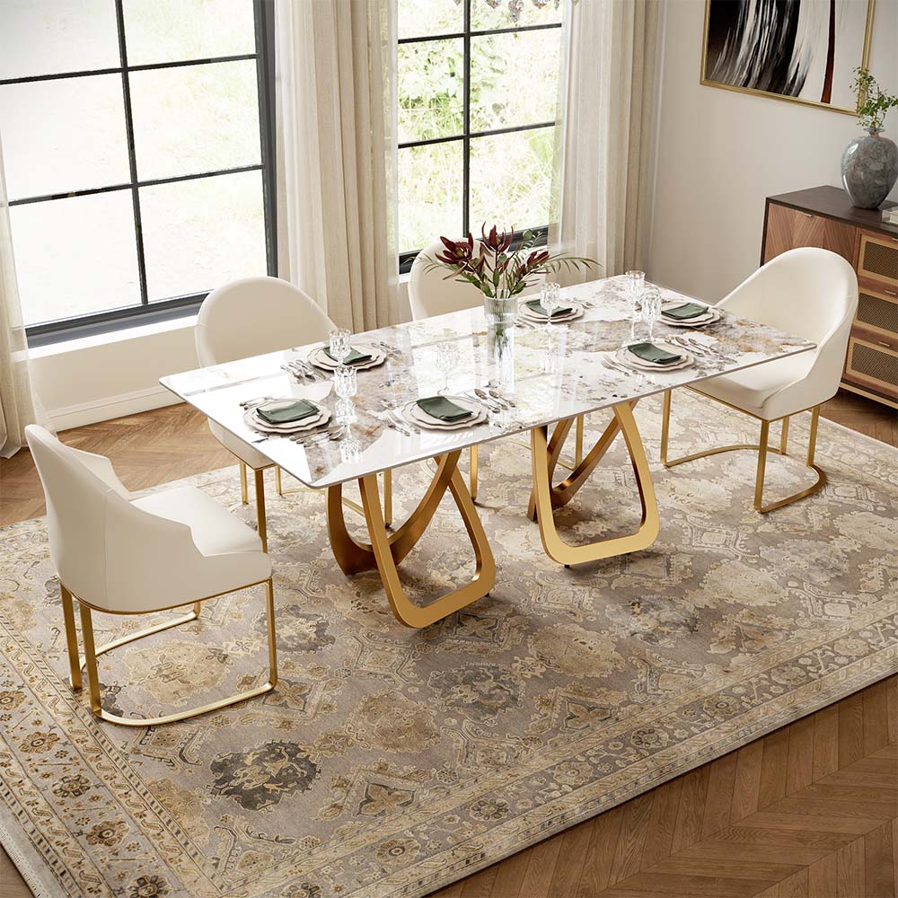 Modern Luxury Pandora Glossy Sintered Stone Dining Tables
