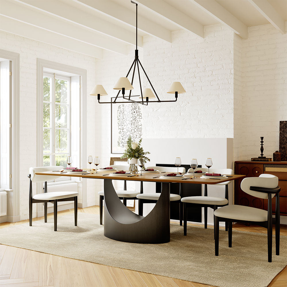 Extendable Walnut Color MDF Dining Tables