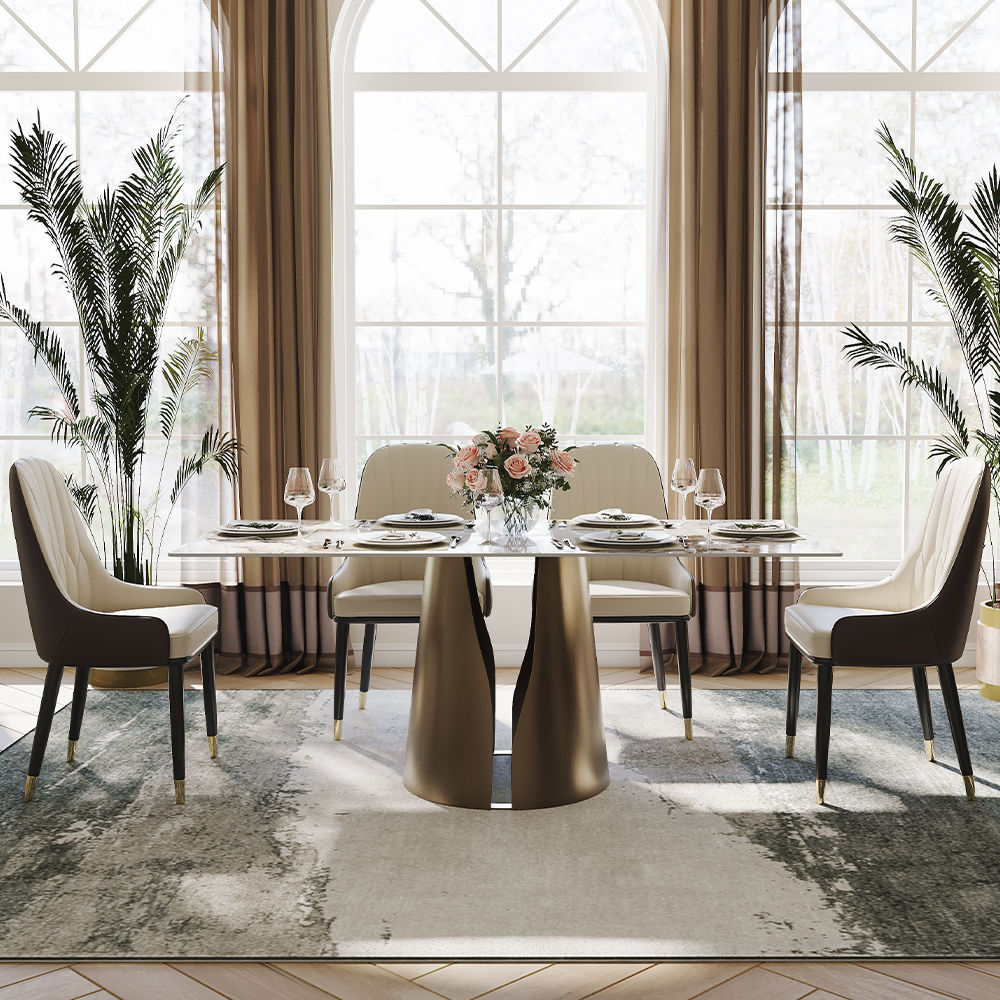 Metal Base Pandora Sintered Stone Dining Tables