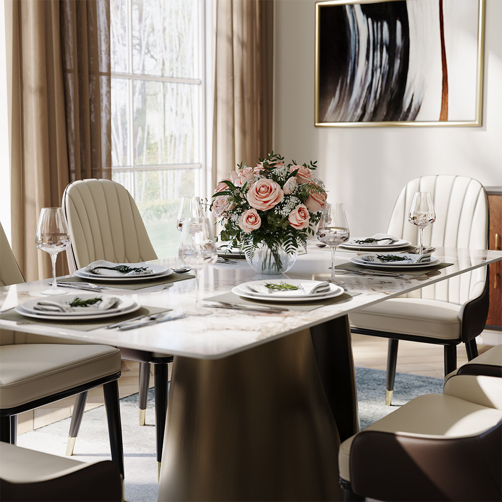 Modern Minimalist Pandora Sintered Stone Dining Tables