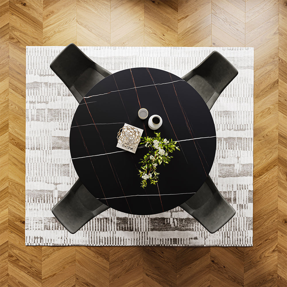Round Black Sintered Stone Dining Tables