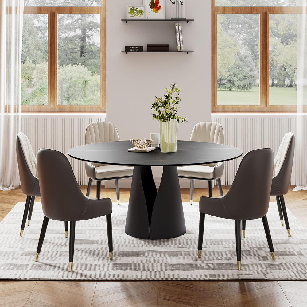 Metal Leg Black Sintered Stone Dining Tables