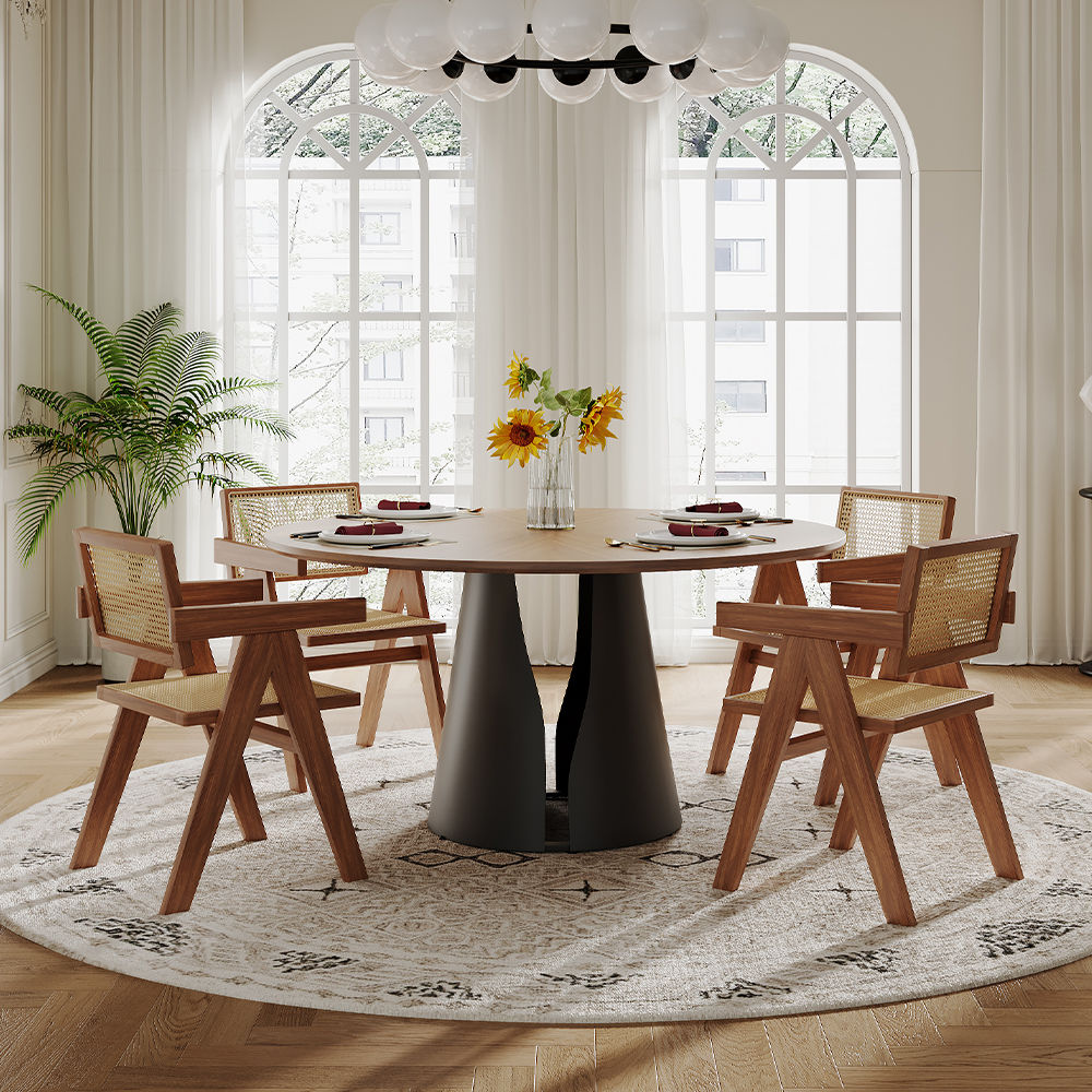 Modern Dark Wood MDF  Dining Tables