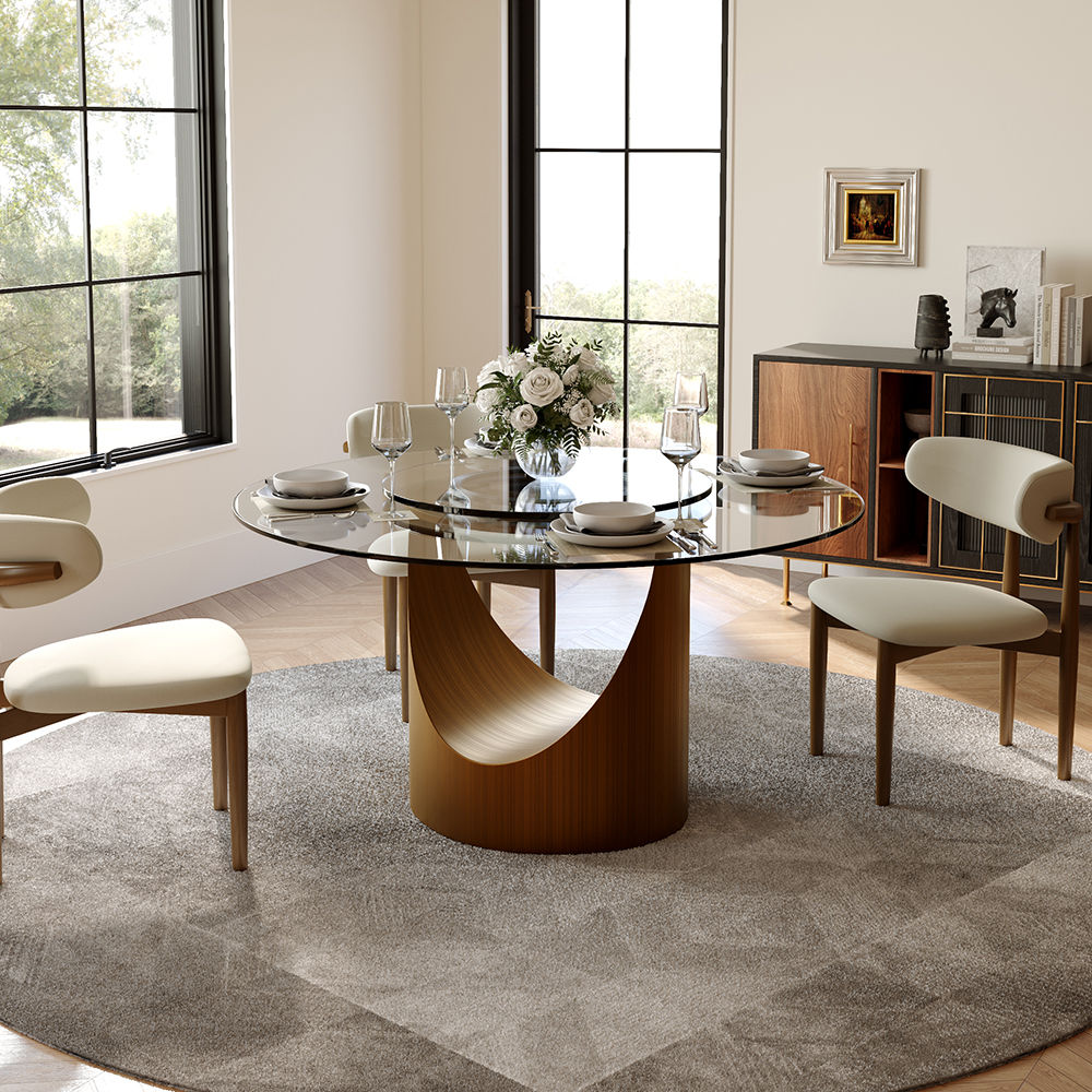 Modern Clear Tempered Glass Dining Tables
