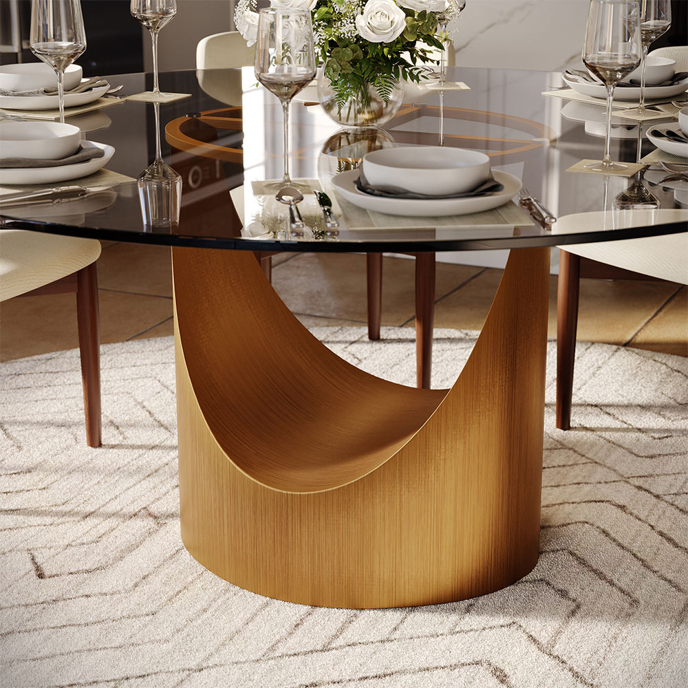 SMILE Clear Tempered Glass Dining Tables