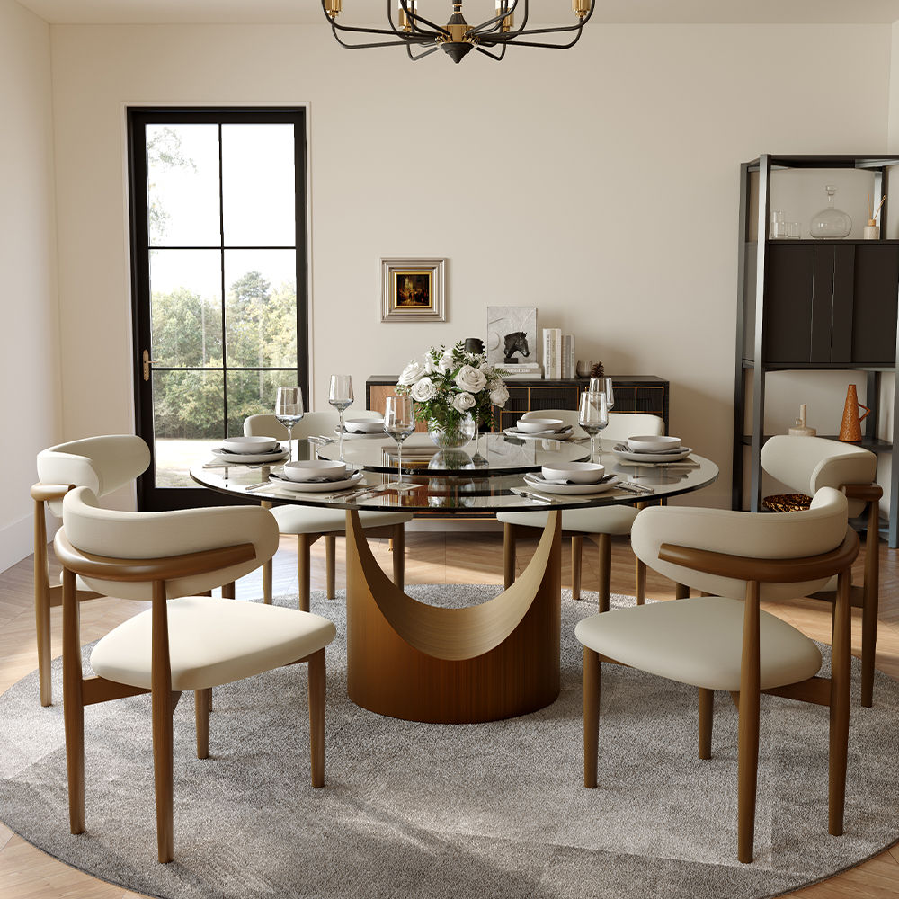 Modern Minimalist Clear Tempered Glass Dining Tables