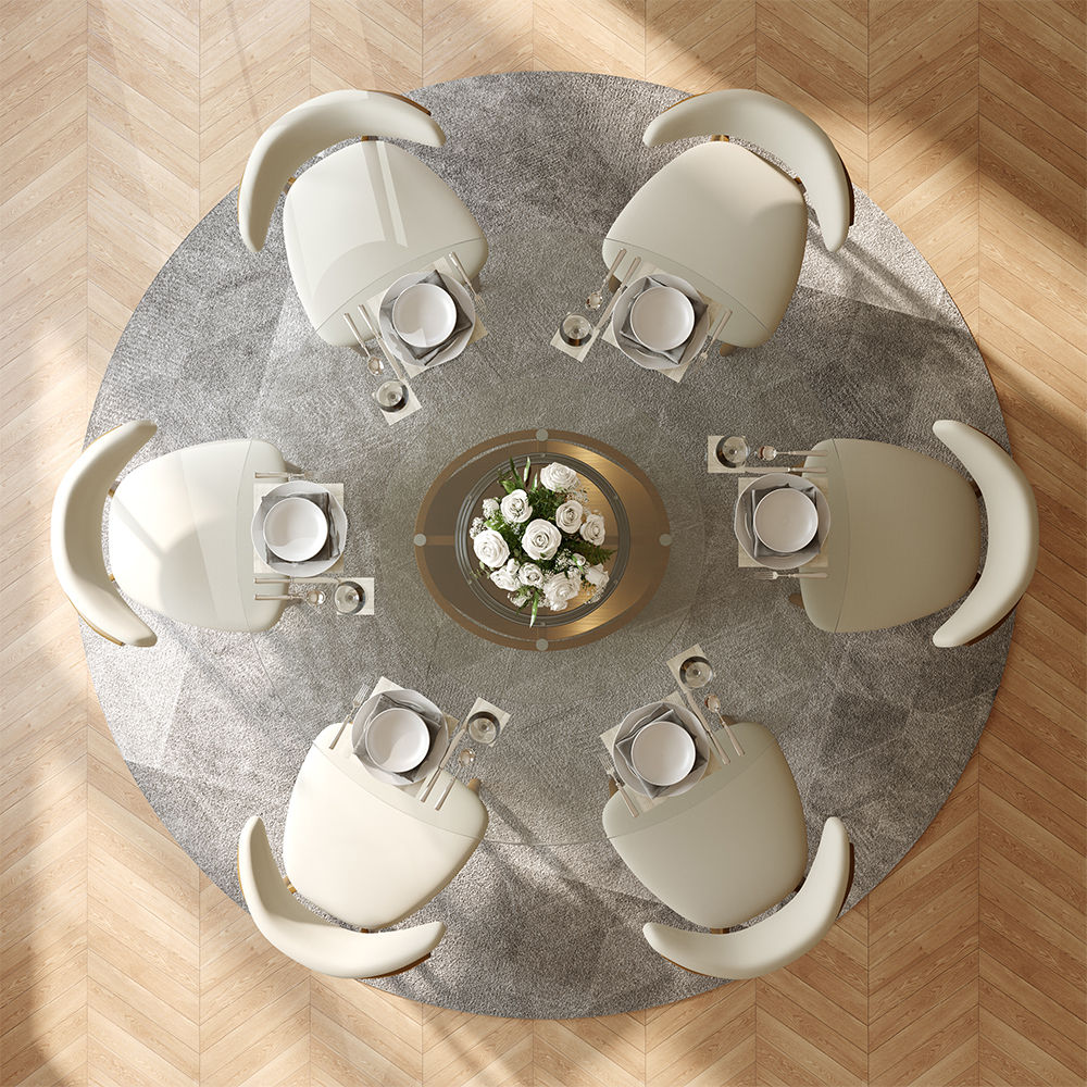 Modern Clear Tempered Glass Dining Tables