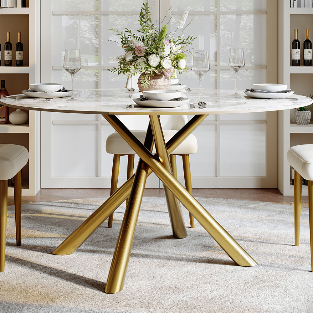 Metal Base Pandora Sintered Stone Dining Tables