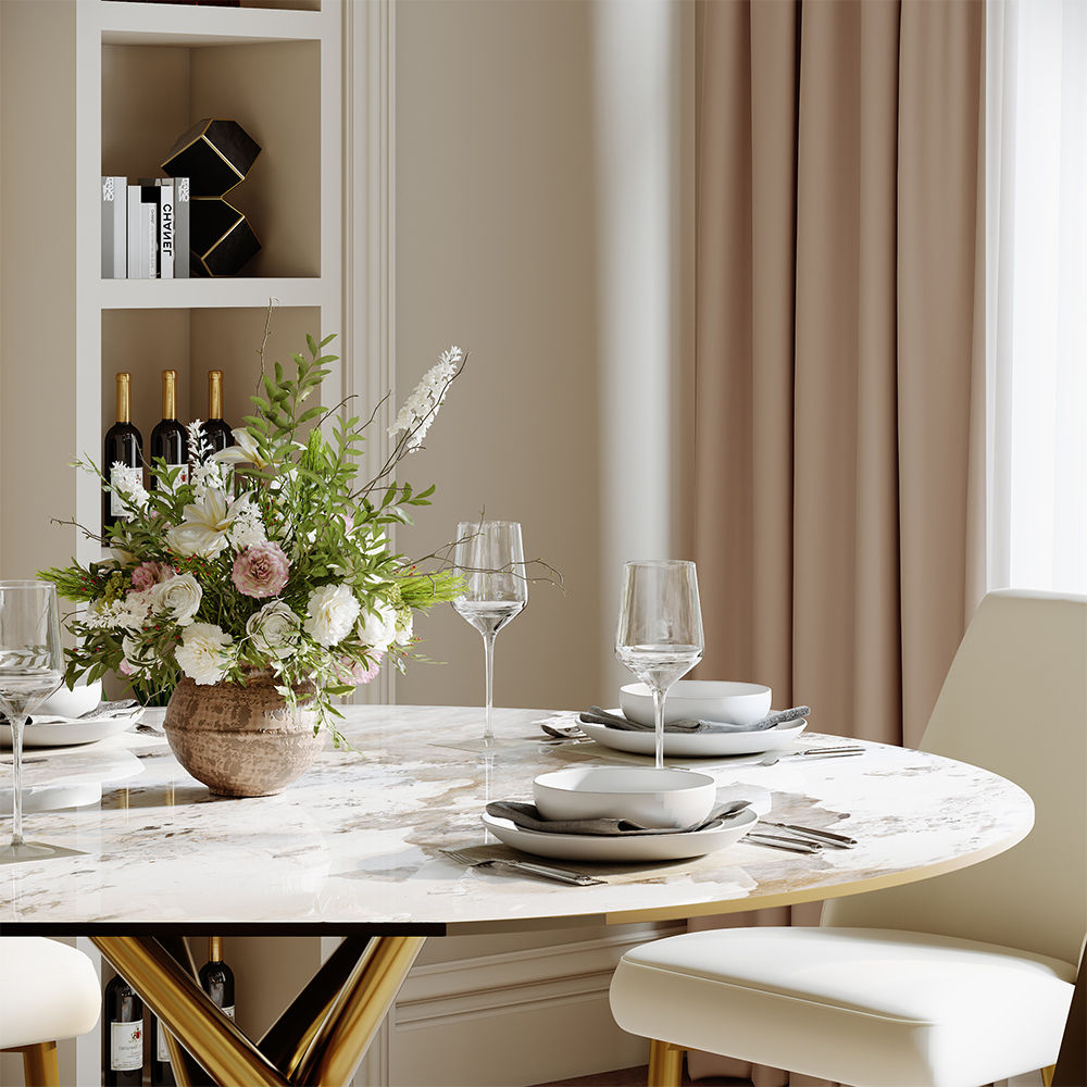 Round Pandora Sintered Stone Dining Tables