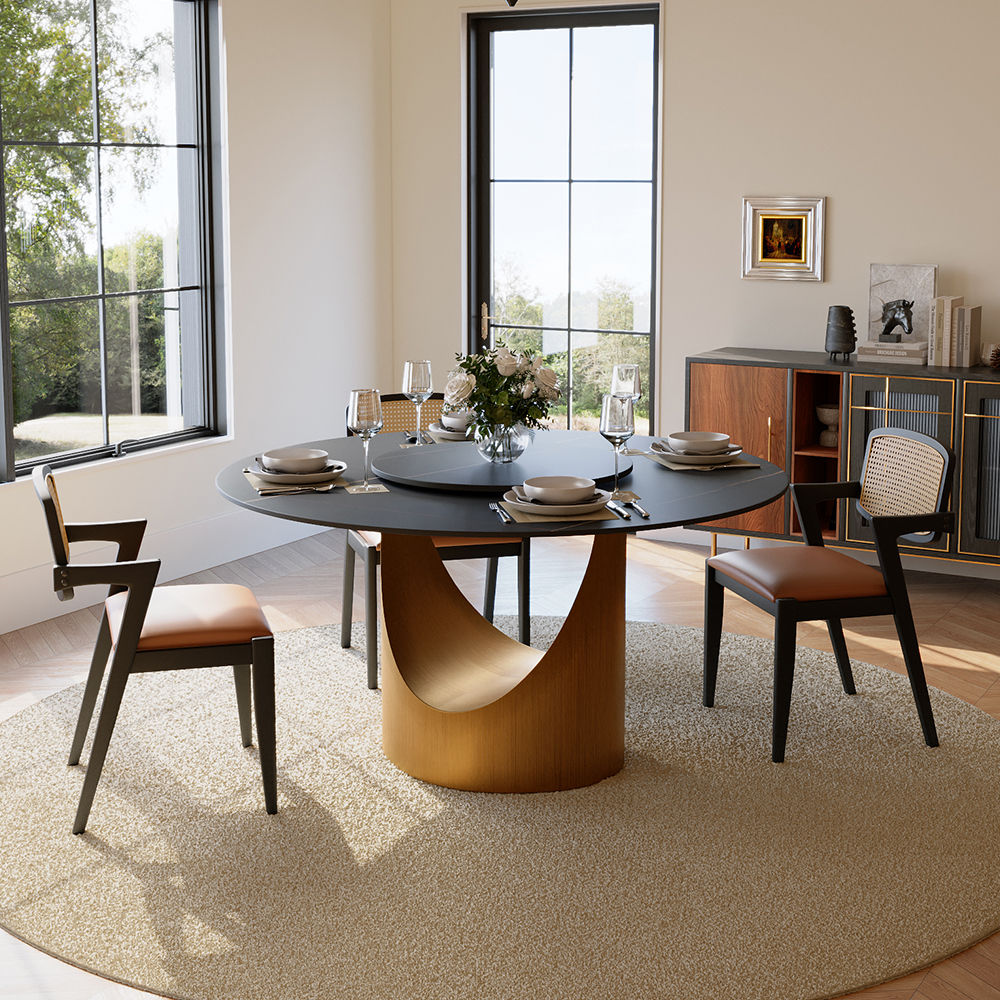 for 4 Black Sintered Stone Dining Tables