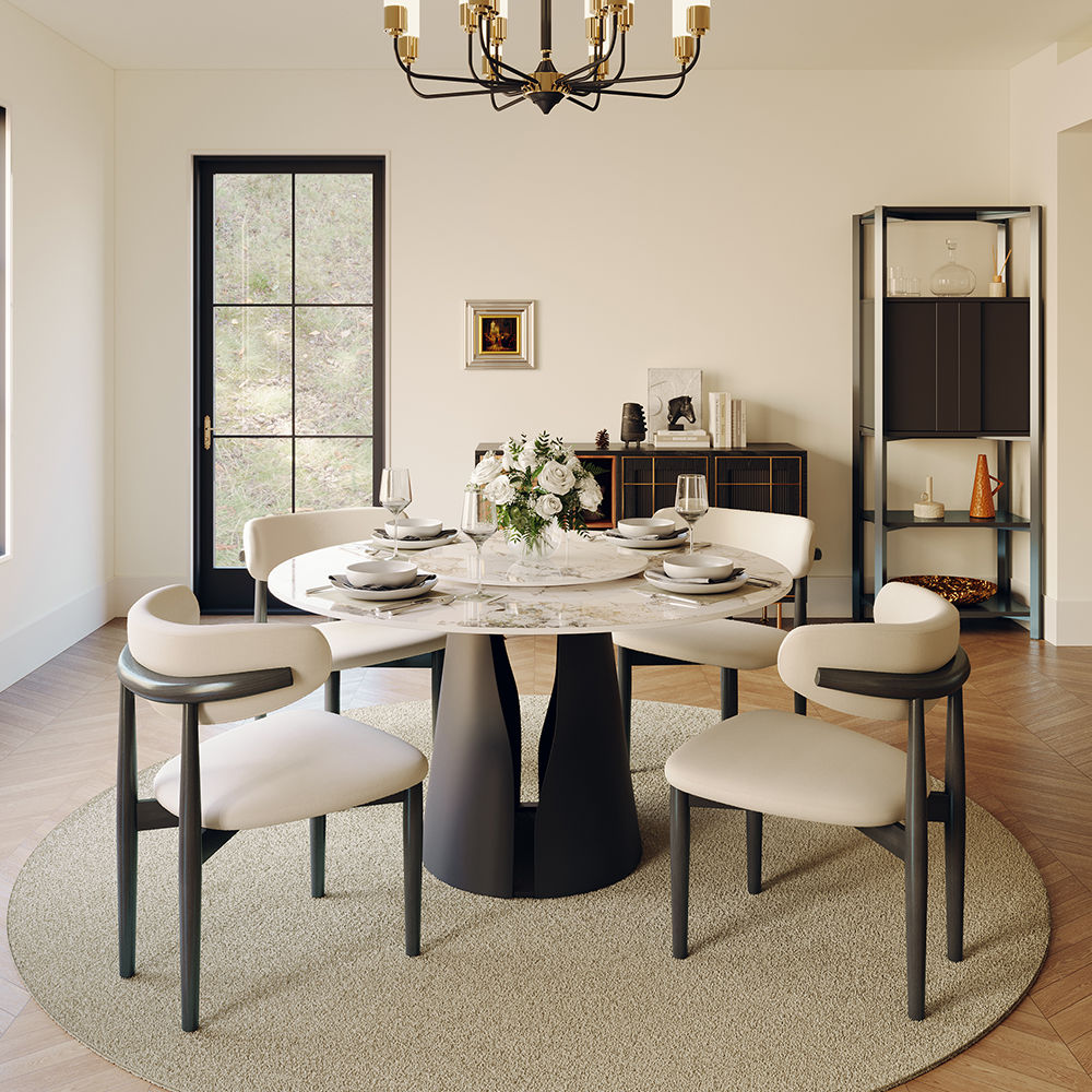 without Lazy Susan Pandora Sintered Stone Dining Tables