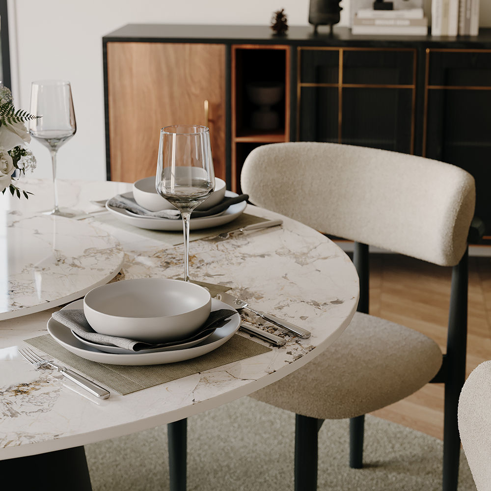 Metal Base Pandora Sintered Stone Dining Tables
