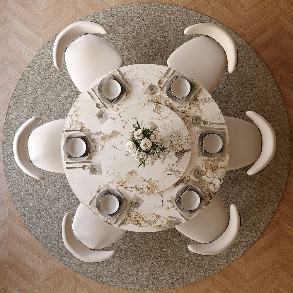 Metal Base Pandora Sintered Stone Dining Tables