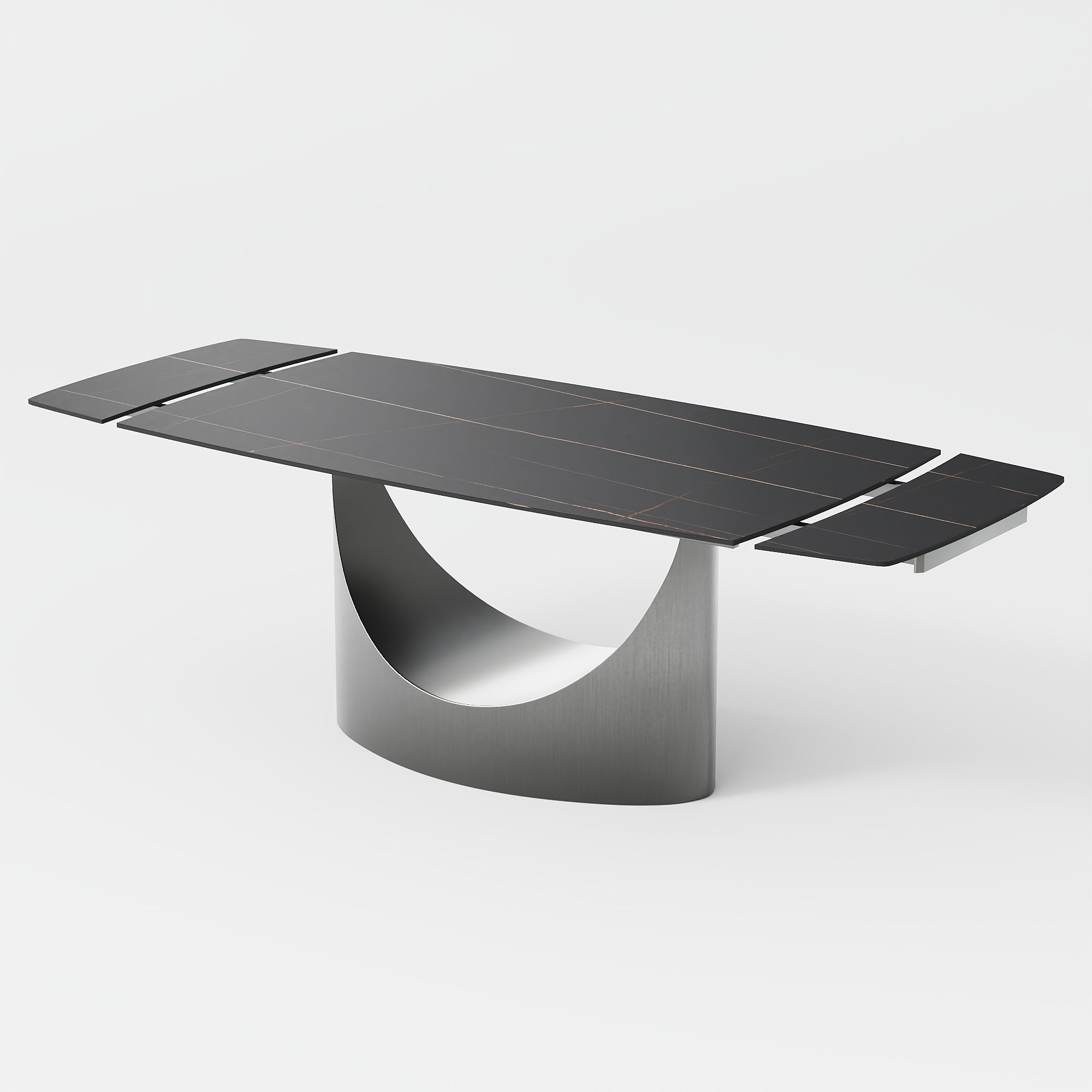 Extendable Matte Black Sintered Stone Dining Tables