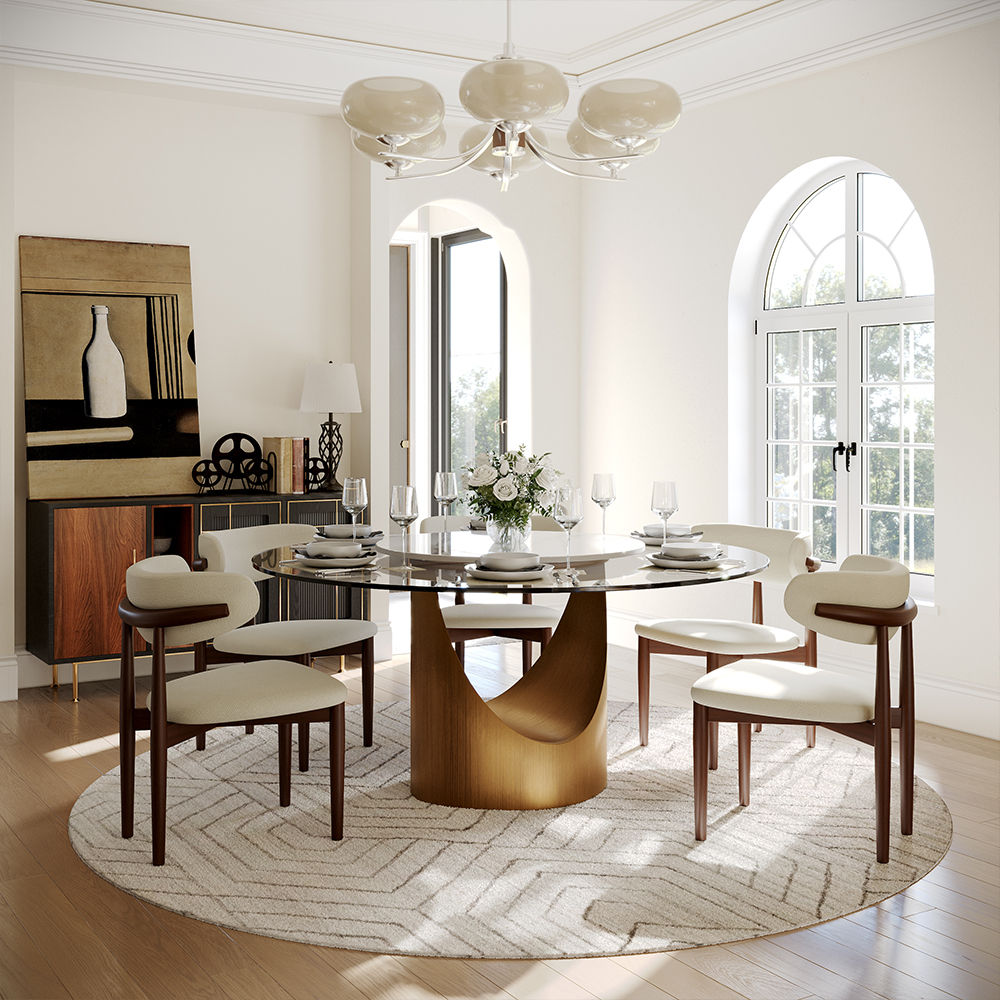 for 4 Transparent Tempered Glass Dining Tables