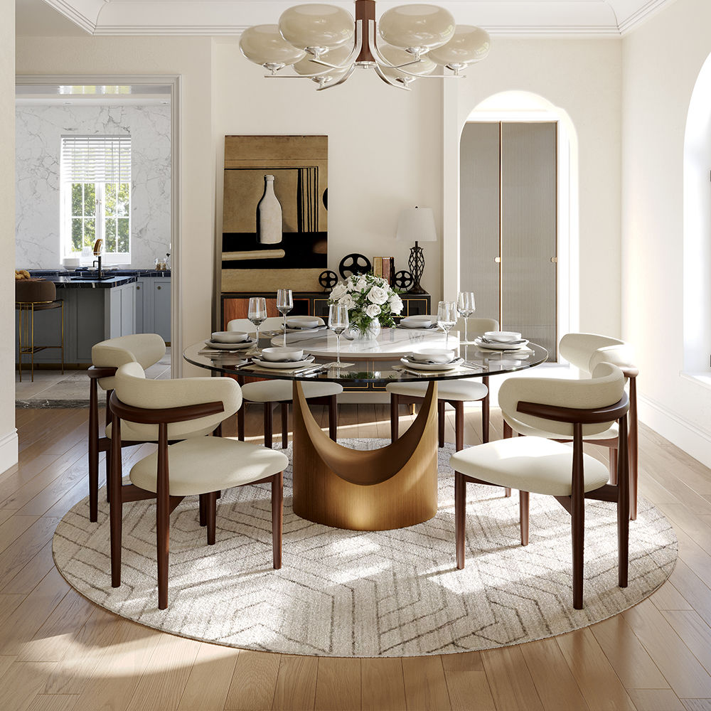 Partly Assemble Transparent Tempered Glass Dining Tables
